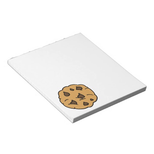 Cartoon Clipart Huge Chocolate Chip Cookie Dessert Memo Pads   Zazzle