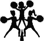 Cheerleaders Silhouette Stock Illustration