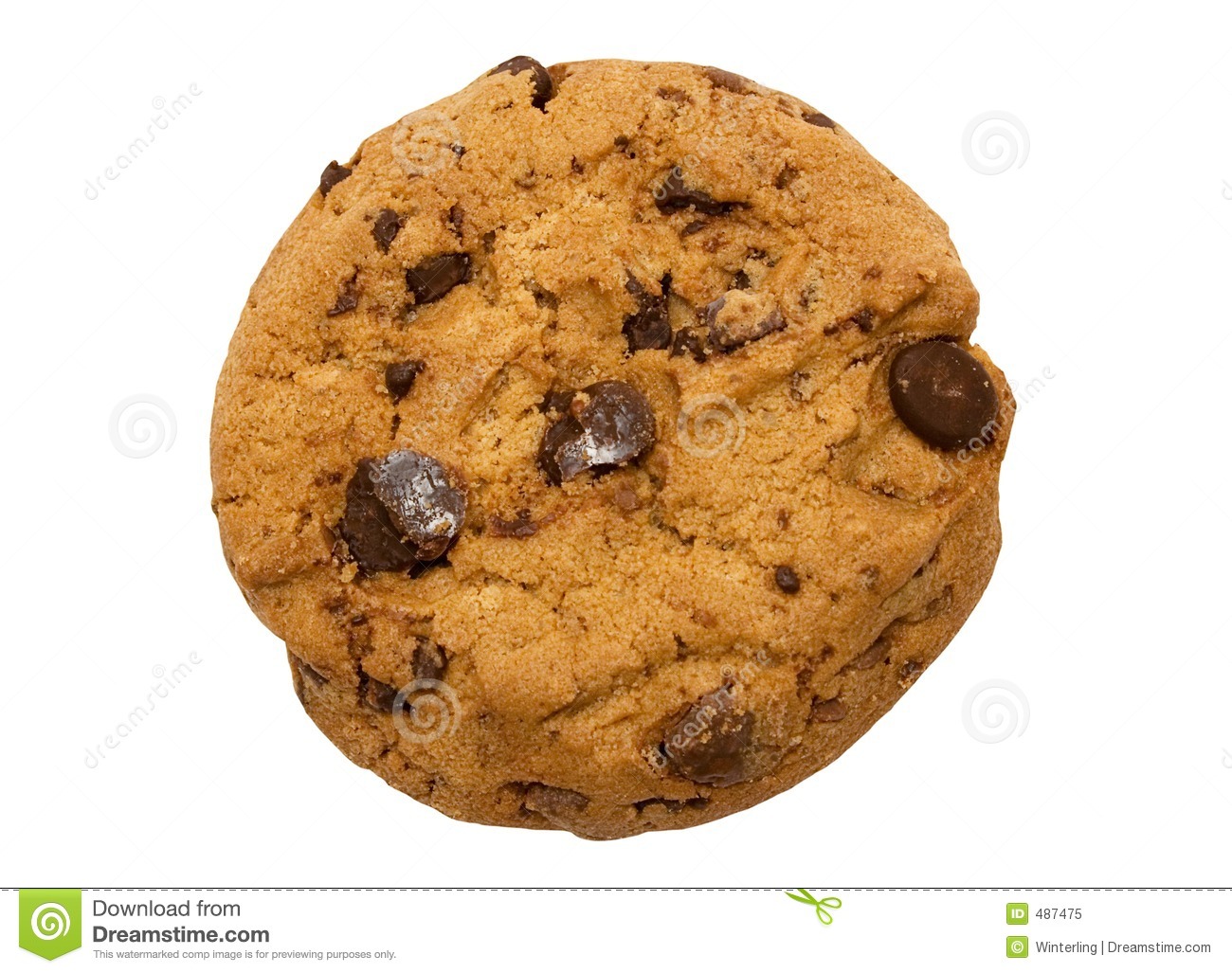 Chocolate Chips Clipart Single Chocolate Chip Cookie
