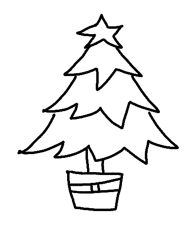Christmas Tree Line Drawings