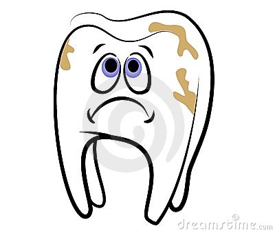 Clip Art Illustration Of A Cartoonish Looking White Tooth With A Sad