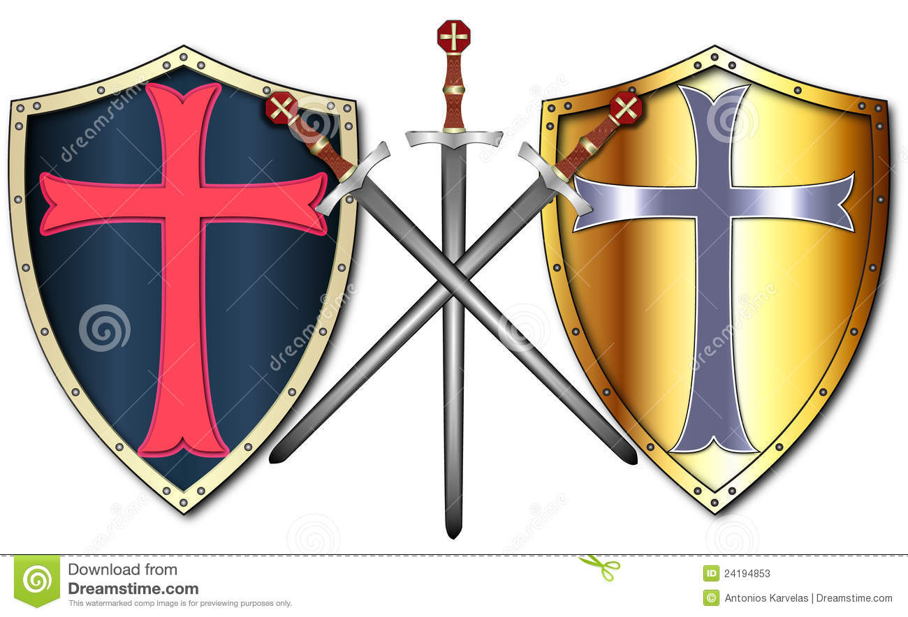 Crusader Shields And Swords Stock Photos   Image  24194853