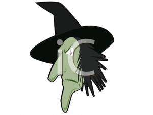     Face Of A Wicked Witch With A Mean Look   Royalty Free Clipart Picture