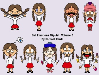 Girl Emotions And Feelings Clip Art Collection  Volume 2