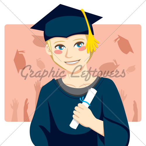     Graduation Gown Holding Certificate Of Degree   Male Models Picture