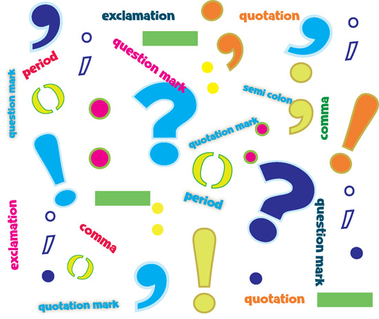 Language Arts   Punctuation Marks Various 2a   Classroom Clipart