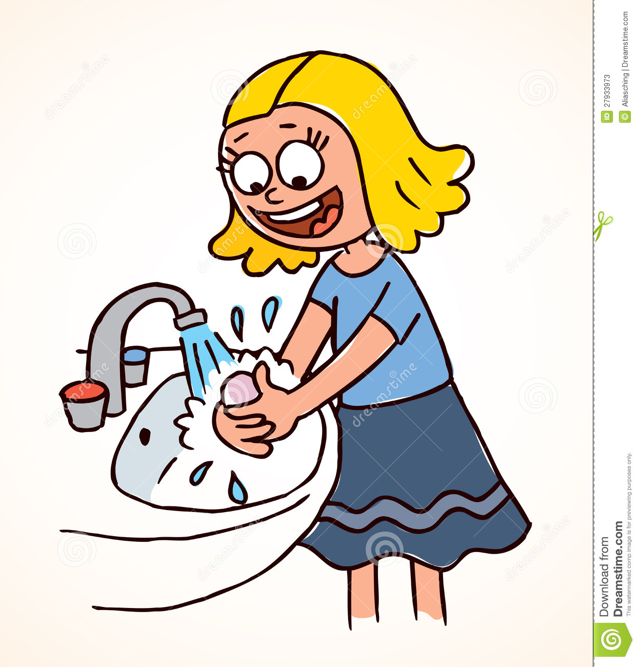 Little Girl Washing Hands Stock Photos   Image  27933973