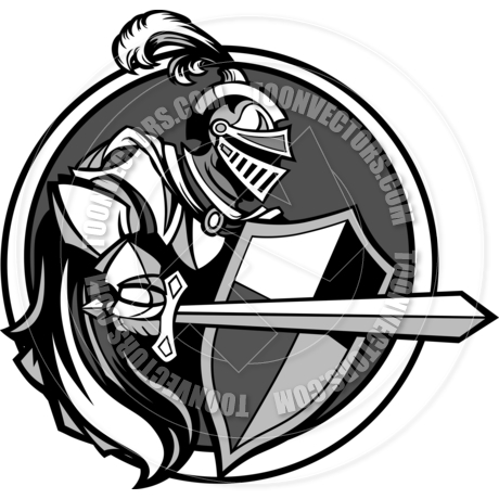 Medieval Knight With Sword And Shield Vector Image By Chromaco   Toon    