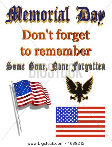 Memorial Day Clip Art And Text Stock Photo   Stock Images   Bigstock