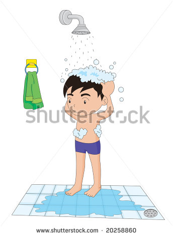 Of A Boy Taking A Shower Washing Hair   20258860   Shutterstock