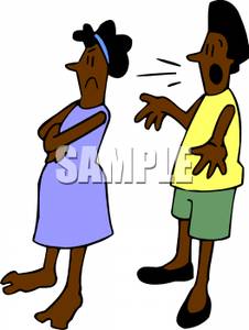 Of An African American Couple Arguing   Royalty Free Clipart Picture