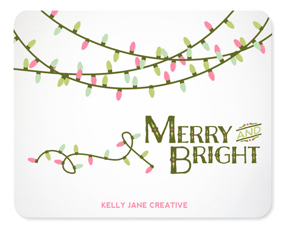 Pastel Christmas Lights Clipart Includes Strands In White And In Green