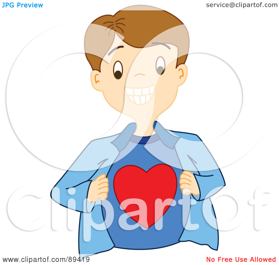 Royalty Free  Rf  Clipart Illustration Of A Boy Opening His Shirt To