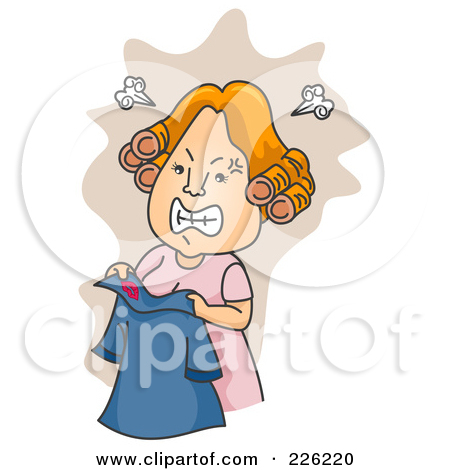 Royalty Free  Rf  Clipart Illustration Of A Mad Woman Discovering A