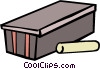 Vector Clipart Illustration Of A Piece Of Chalk And An Eraser
