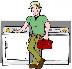 Washer And Dryer In A Laundry Room   Royalty Free Clipart Picture 