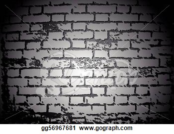 Black And White Brick Wall  Vector