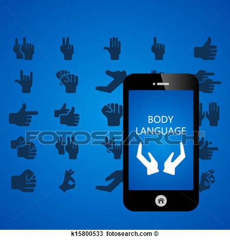 Body Language Mobile Phone Applications Vector Illustration