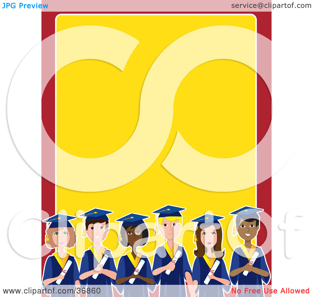 Clipart Illustration Of A Group Of Diverse Male And Female Students
