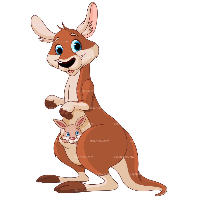 Clipart Kangaroo With Baby In Pocket   Royalty Free Vector Design