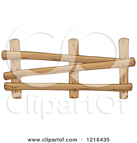Clipart Of A Log Farm Fence 2   Royalty Free Vector Illustration By