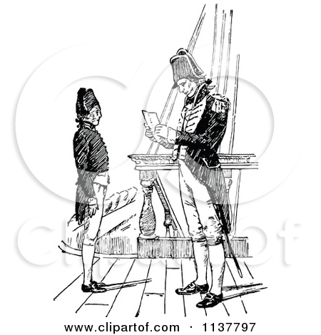 Clipart Of A Retro Vintage Black And White Roman Soldier Loading A