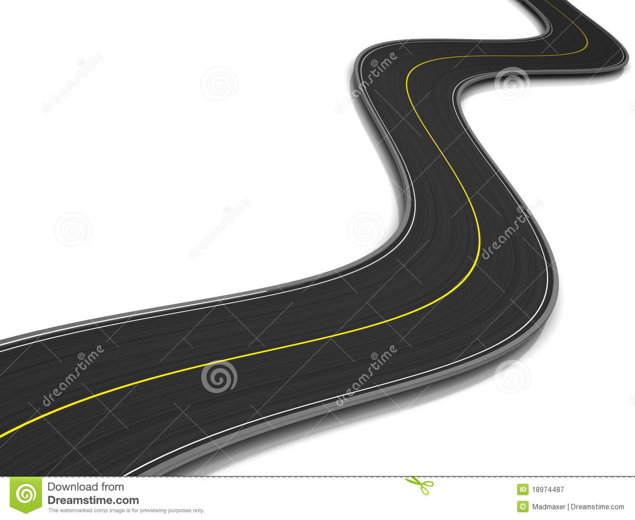 Curved Road Royalty Free Stock Photography   Image  18974487