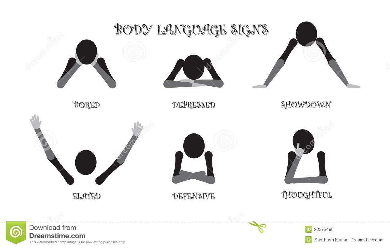 Different Body Language Signs Like Elation Royalty Free Stock Image