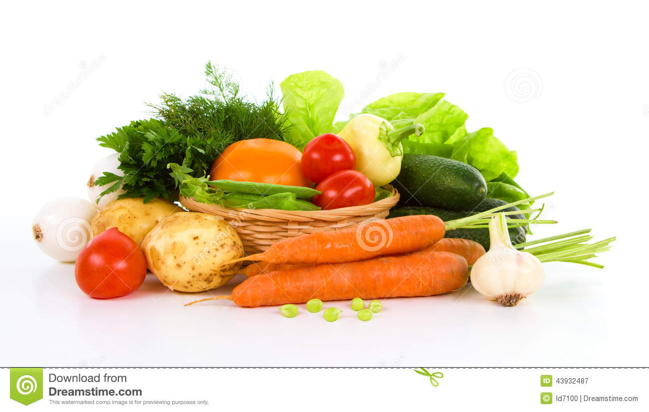 Garden Vegetable Over White Stock Photo   Image  43932487