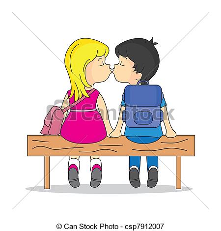 Love Giving A Kiss On A Park Puppy Love Csp7912007   Search Clipart
