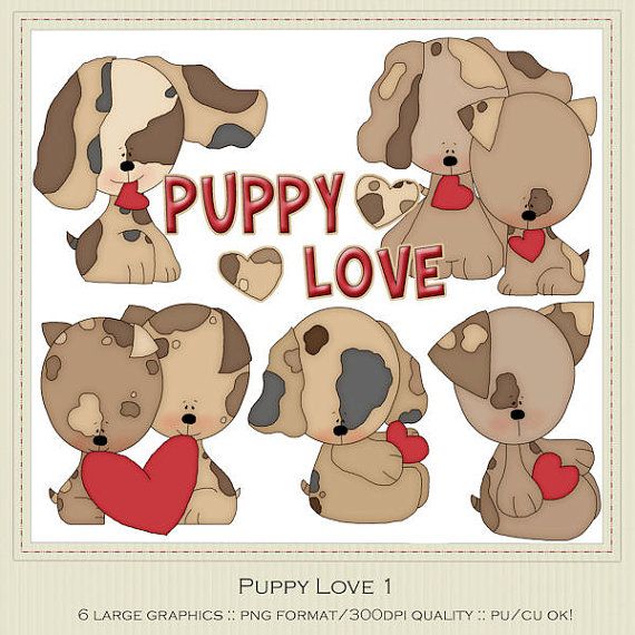 Puppy Dog Love 1 Clipart By Alice Smith By Marlodeedesigns On Etsy  1