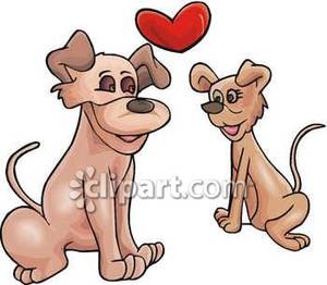 Puppy Love   Royalty Free Clipart Picture