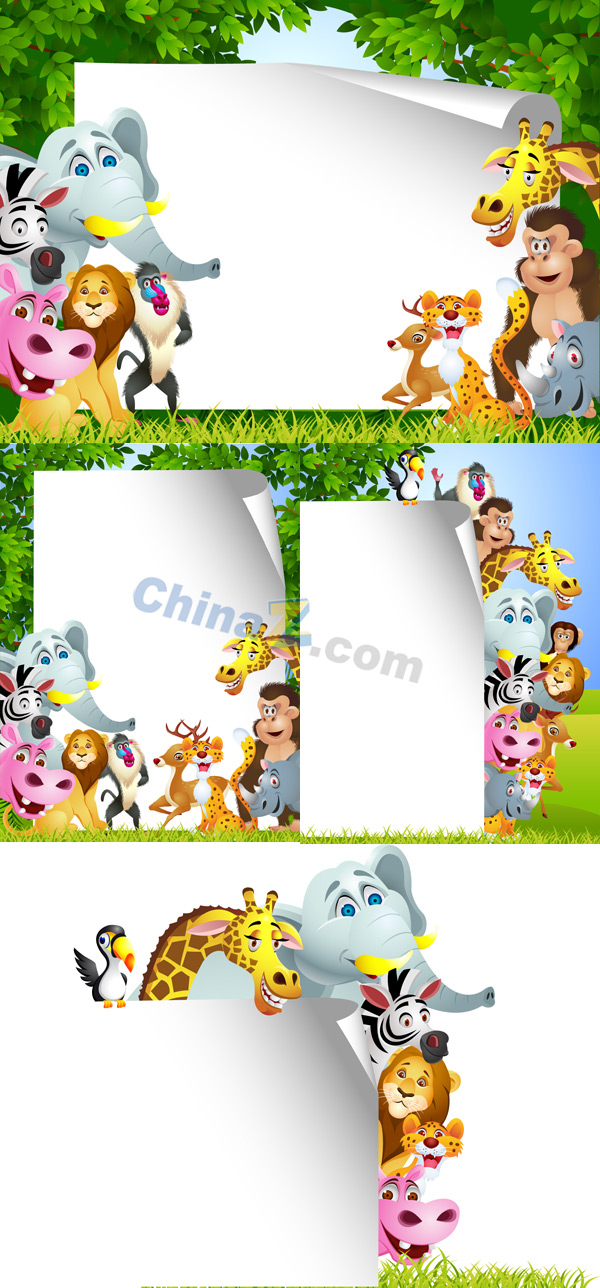 The Cute Jungle Animals Vector Material Is A Vector Illustration And