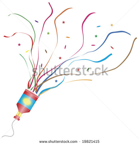 Vector Illustration Of An Exploding Party Popper   Stock Vector