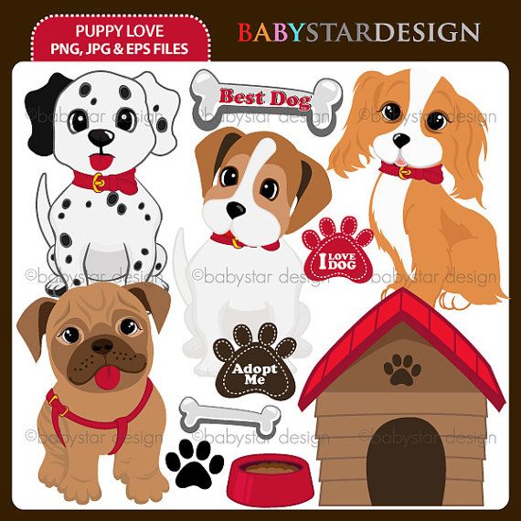        Www Etsy Com Listing 124068309 Puppy Love Clipart Instant Download