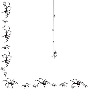 Black Widow Spider Background With A Spider Descending From Its Web    