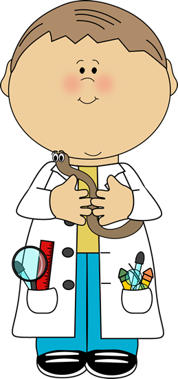 Boy Scientist With Worm Clip Art Image   Boy Scientist Holding A Worm