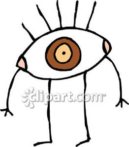 Cartoon Eye With Arms And Legs   Royalty Free Clipart Picture