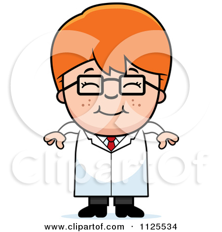 Clipart Happy Blond Scientist Boy Holding A Flask And Test Tube    