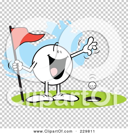 Clipart Illustration Of A Happy Moodie Character Golfing A Hole In One