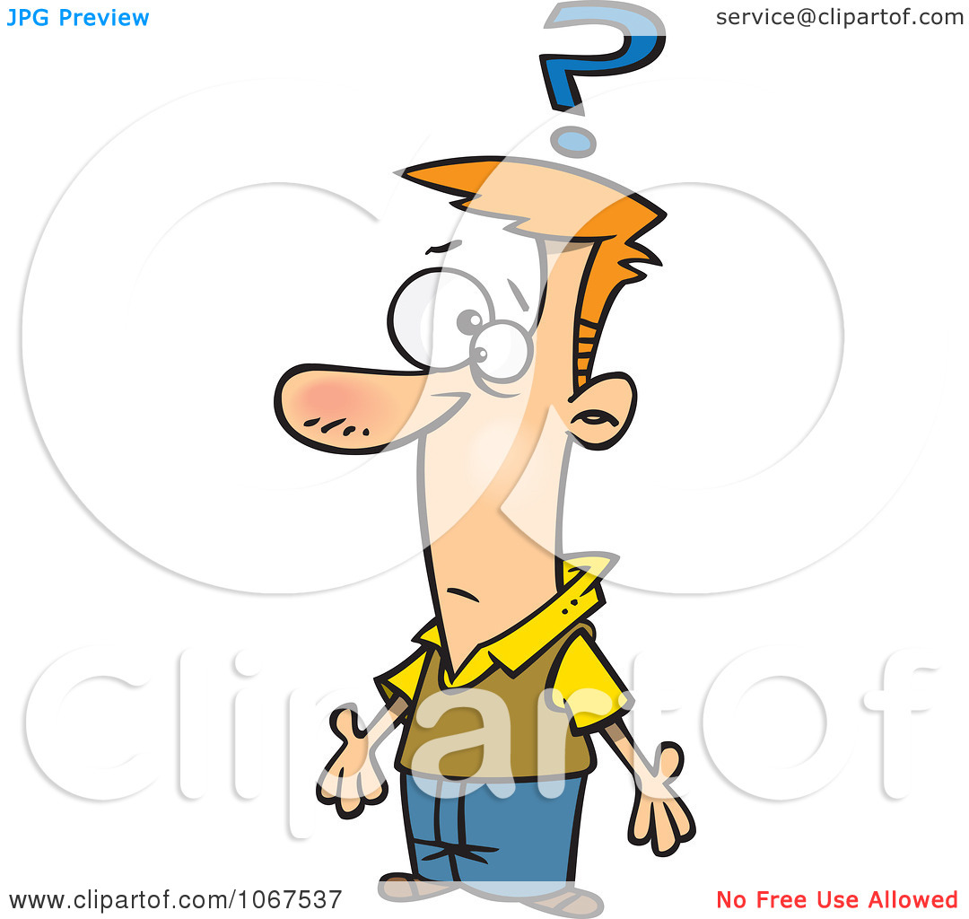 Clipart Puzzled Man   Royalty Free Vector Illustration By Ron Leishman