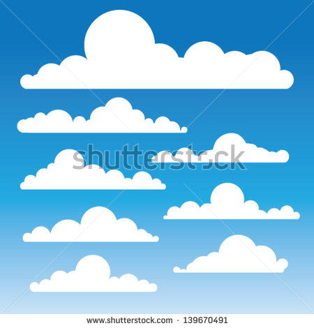     Cloud Silhouettes Great For Clipart Or Icon Creation   Stock Vector