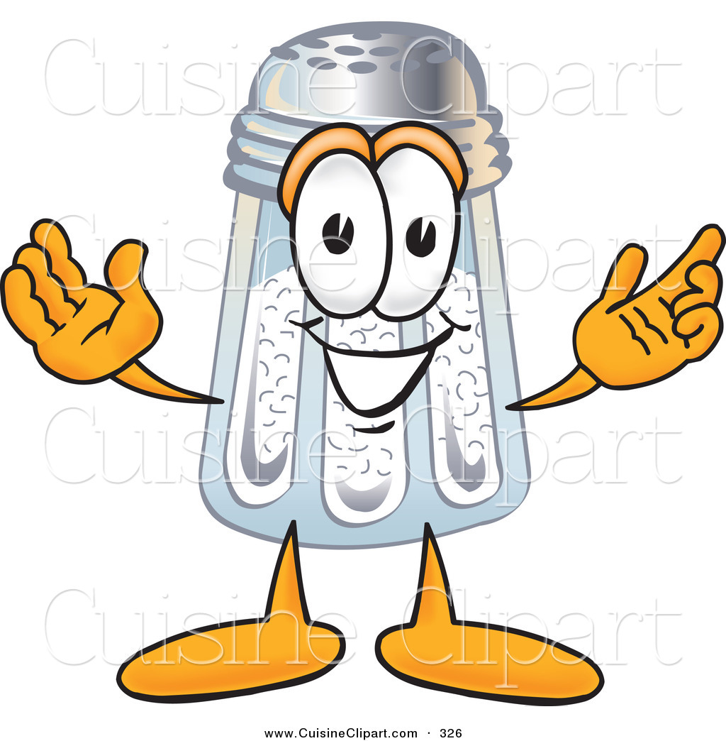 Cuisine Clipart Of A Happy Salt Shaker Mascot Cartoon Character With