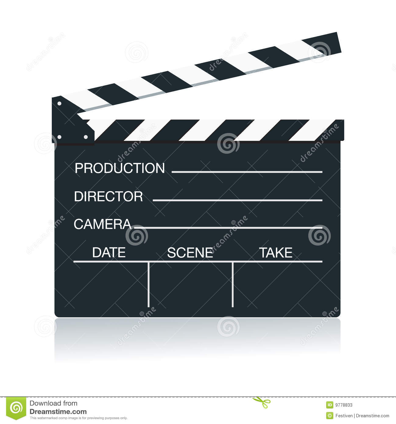 Directors Cut Board Clipart Movie Clapper Board Isolated