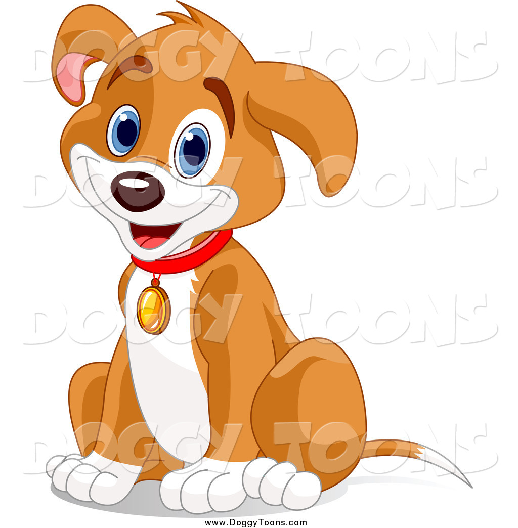 Doggy Clipart Of A Happy Puppy Dog Sitting