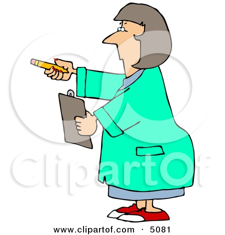 Female Scientist Holding Pencil   Clipboard Clipart By Djart  5081