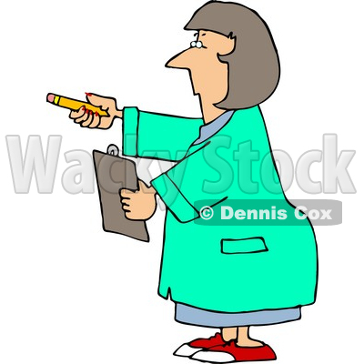 Female Scientist Holding Pencil   Clipboard Clipart   Dennis Cox
