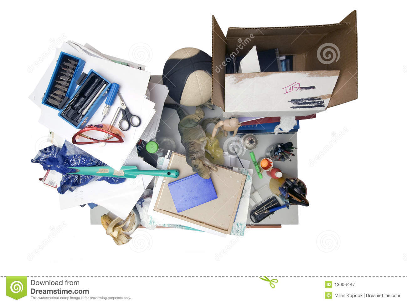 Messy Table Royalty Free Stock Photography   Image  13006447