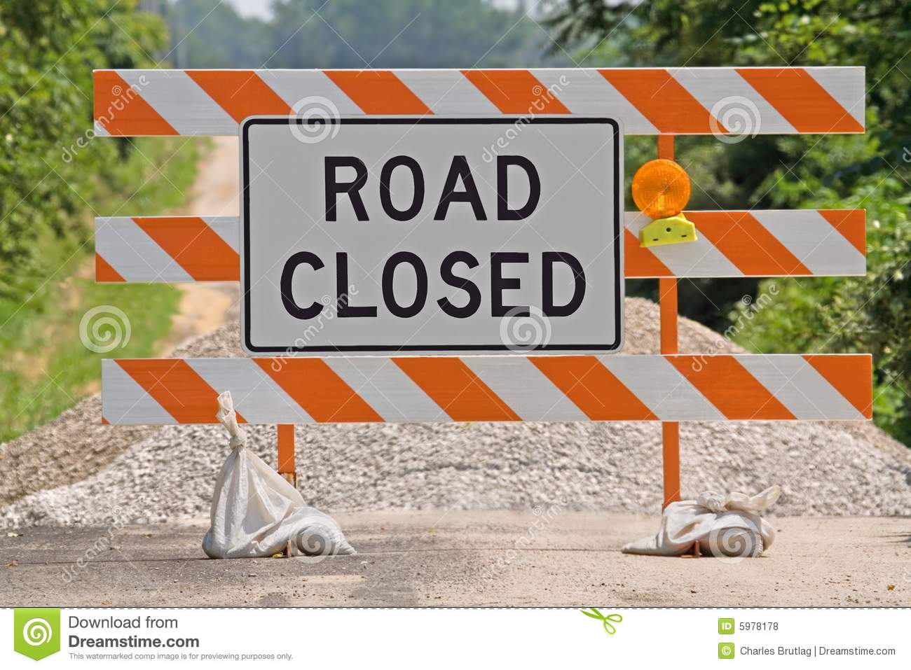 Road Closed Sign Royalty Free Stock Photos   Image  5978178