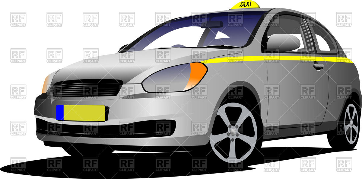 Silver Taxi Car   Coupe 52763 Download Royalty Free Vector Clipart    